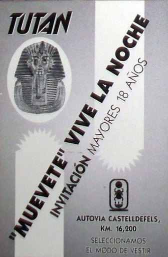 Flyer -Mu�vete, vive la noche- de la discoteca Tutankhamen de Gav� Mar